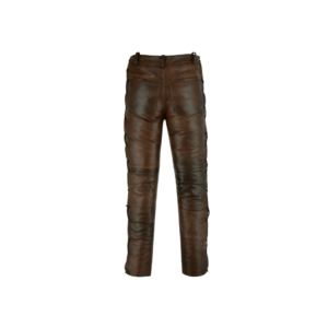 Brown Leather Pants Trousers With Side Laces | Urban Leather Wear