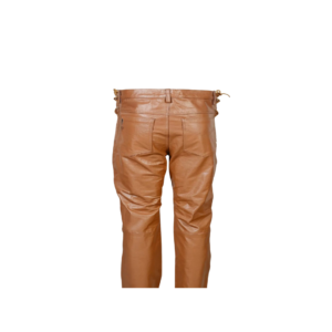 Brown Leather Biker Pant – Side Laces | Urban Leather Wear