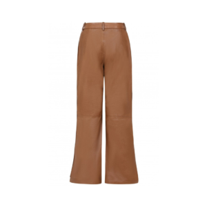 Brown Side Button Leather Trouser | Urban Leather Wear