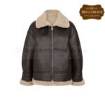 Clean lined zip front shearling jacket women | Urban Leather Wear