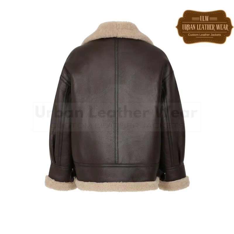 Clean lined zip front shearling jacket women | Urban Leather Wear