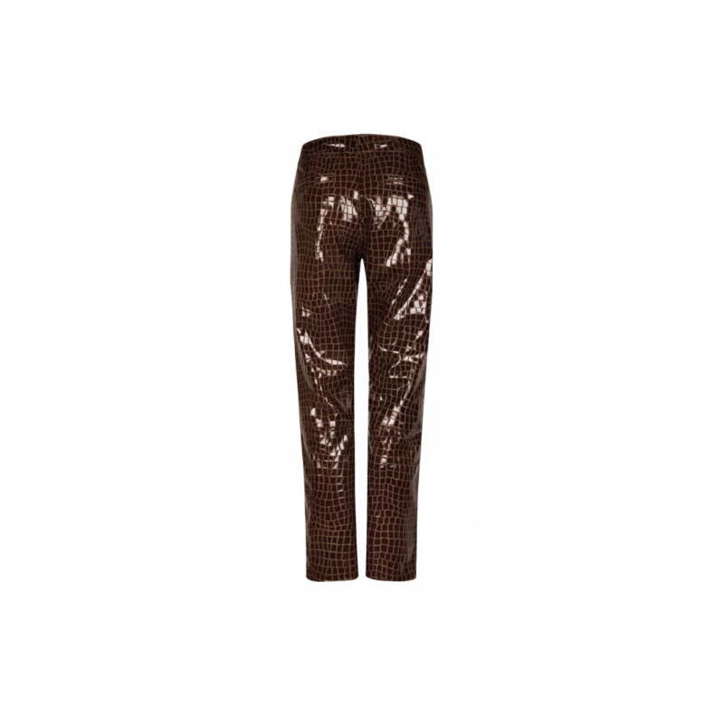 Croc Leather Jeans coffee brown | Urban Leather Wear