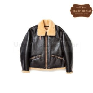 D1 Shearling Leather Jacket Black