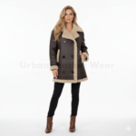 Double-Breasted Shearling Coat Real Leather | Urban Leather Wear
