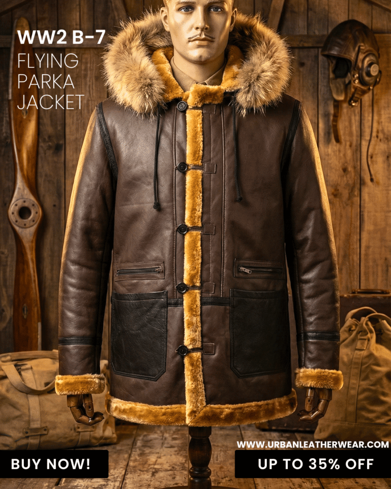 front view of WWII B-7 Flying Parka Jacket