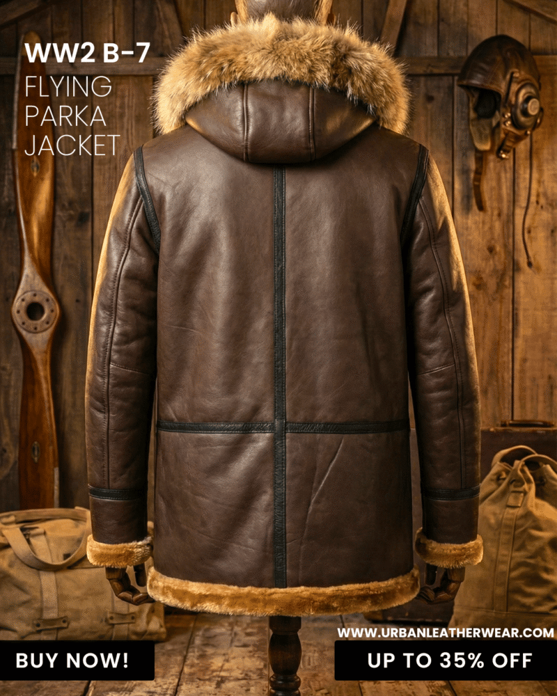 back view of WWII B-7 Flying Parka Jacket