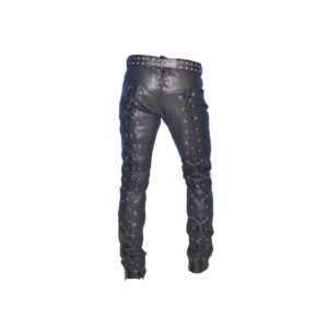 Front Back Laces Up Men Leather Pants | Urban Leather Wear
