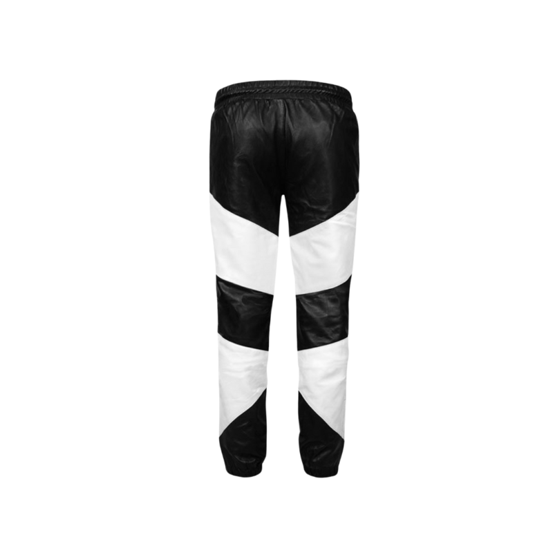 Leather black and white pant trouser | Urban Leather Wear