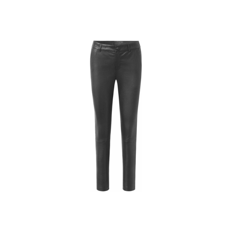 Grey chino stretch leather pant | Urban Leather Wear