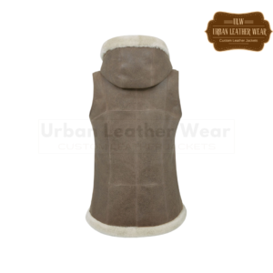Women Hooded Shearling Body warmer | Urban Leather Wear
