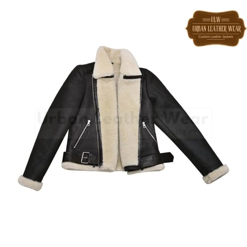 Ladies B3 Real Leather Jacket Cross Zip Biker Warm Jacket | Urban Leather Wear