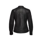 Ladies Black Soft Leather Long Sleeve Shirt | Urban Leather Wear