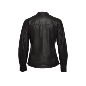 Ladies Black Soft Leather Long Sleeve Shirt | Urban Leather Wear
