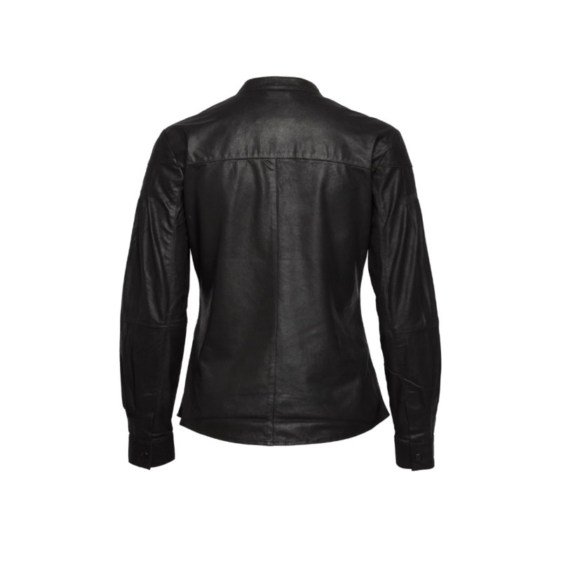 Ladies Black Soft Leather Long Sleeve Shirt | Urban Leather Wear