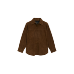 Ladies dark brown suede leather shirt | Urban Leather Wear