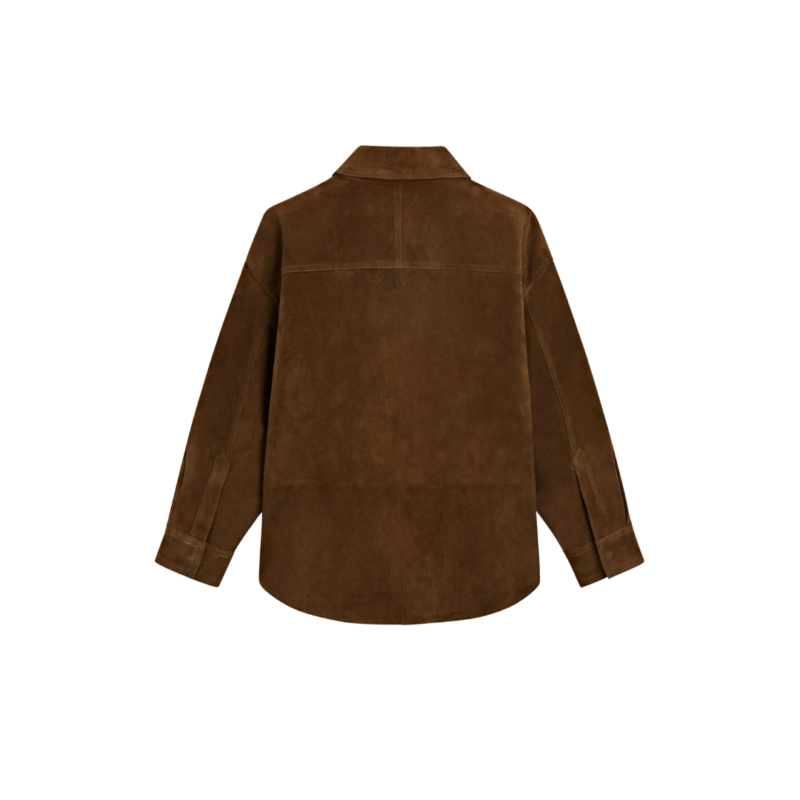 Ladies dark brown suede leather shirt | Urban Leather Wear
