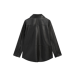 Leather Button-down blouse – black | Urban Leather Wear