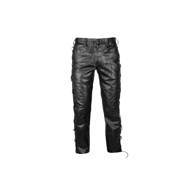 Leather Laces Motorbike Pants Trousers | Urban Leather Wear