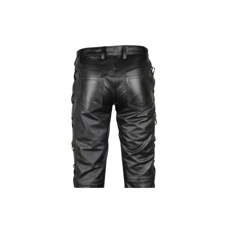 Leather Laces Motorbike Pants Trousers | Urban Leather Wear