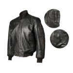 Leather MA-1 Flight Jacket Black | Urban Leather Wear