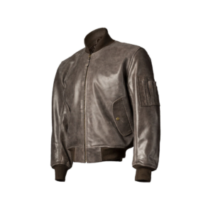 Leather MA-1 Flight Jacket brown