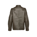Leather Puff Shirt Long-sleeved Brown | Urban Leather Wear