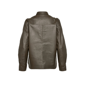 Leather Puff Shirt Long-sleeved Brown | Urban Leather Wear