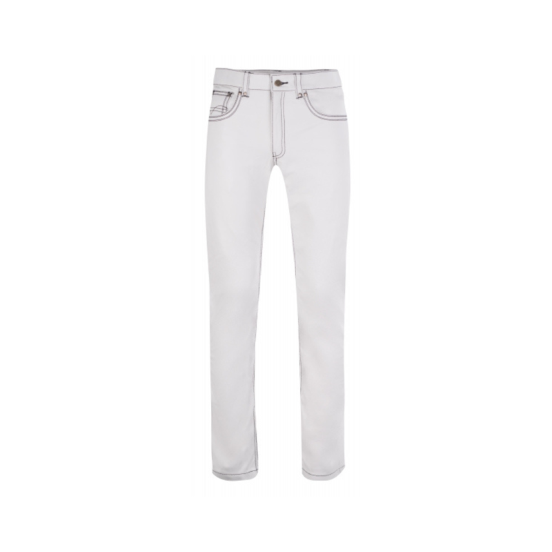 Leather White Trouser Black Seems | Urban Leather Wear