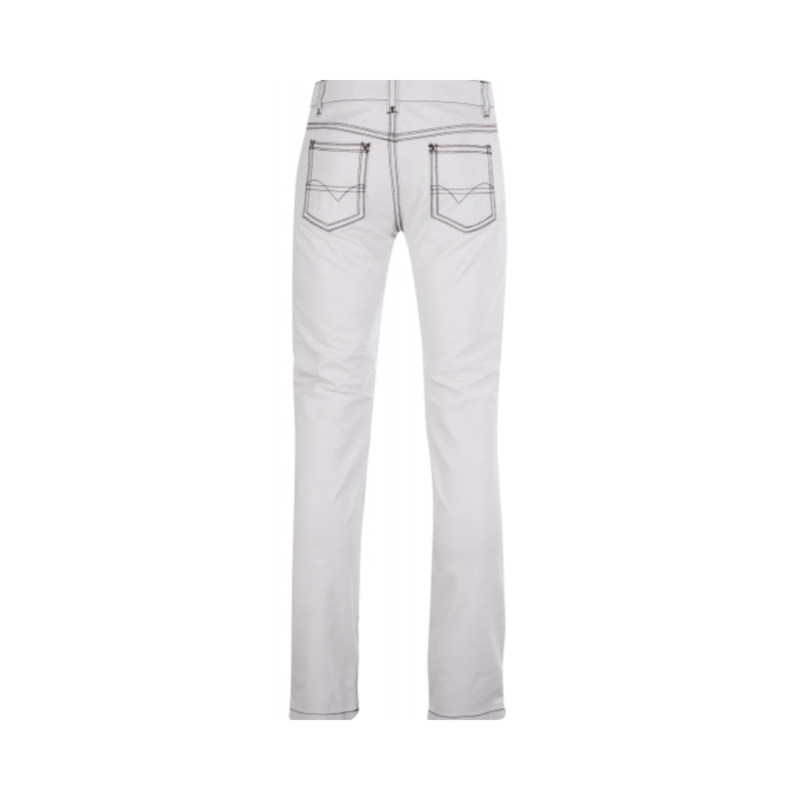 Leather White Trouser Black Seems | Urban Leather Wear