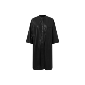 Long Women leather shirt - Black