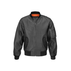MA-1 Black Leather Flight Jacket