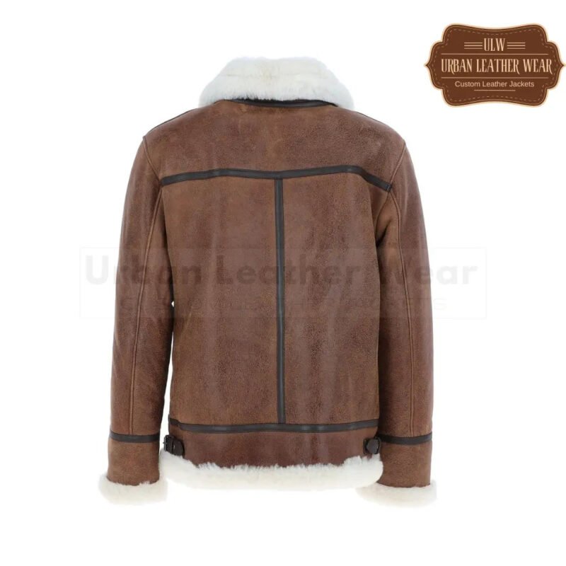Men Antique Shearling Pilot Leather Jacket | Urban Leather Wear