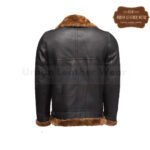 Men B3 Bomber Aviator Shearling Leather Jacket (Black) | Urban Leather Wear