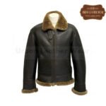 Men B3 Bomber Shearling distressed leather jacket (Ginger) | Urban Leather Wear