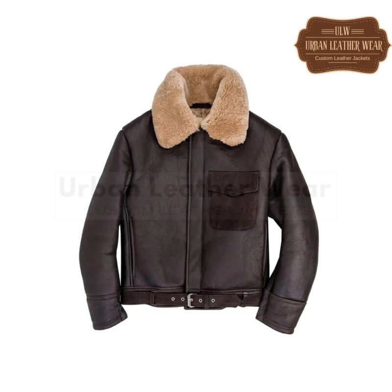 Men B3 Brown leather bomber Jacket | Urban Leather Wear
