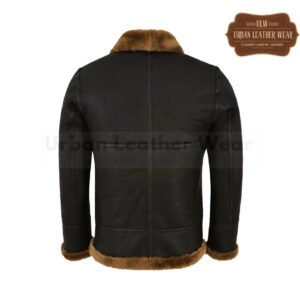 Men B3 Fur Shearling Bomber Jacket Ginger Brown | Urban Leather Wear