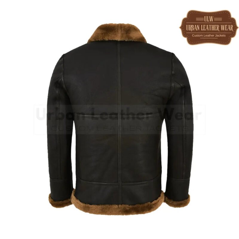 Men B3 Fur Shearling Bomber Jacket Ginger Brown | Urban Leather Wear