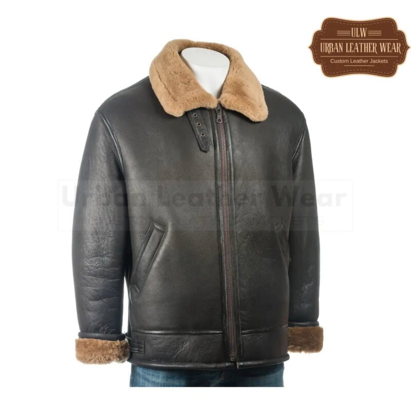 Men B3 Shearling Bomber Pilot Shearling Leather Jacket | Urban Leather Wear