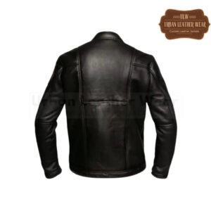 Men B3 Slimfit Shearling Black Biker Leather Jacket | Urban Leather Wear