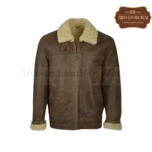 Men Brown B3 Aviator Shearling Flying Leather Jacket