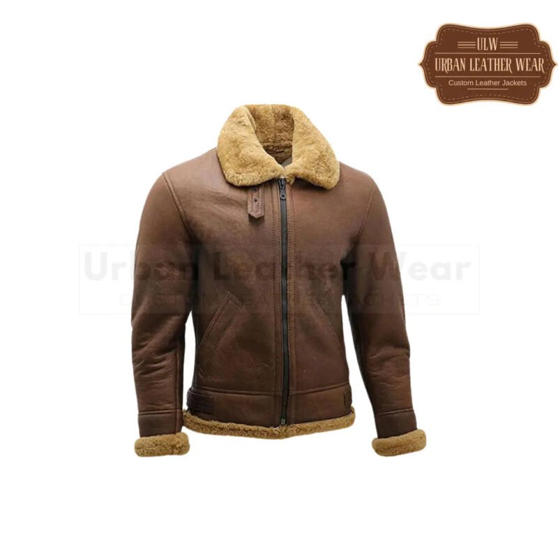 Men Brown B3 Shearling WW2 Bomber Leather Jacket | Urban Leather Wear