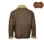 Men Brown Leather Shearling Jacket | Urban Leather Wear