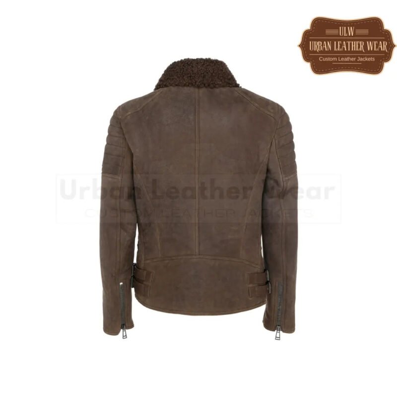 Men Brown Shearling Leather Jacket Sale | Urban Leather Wear