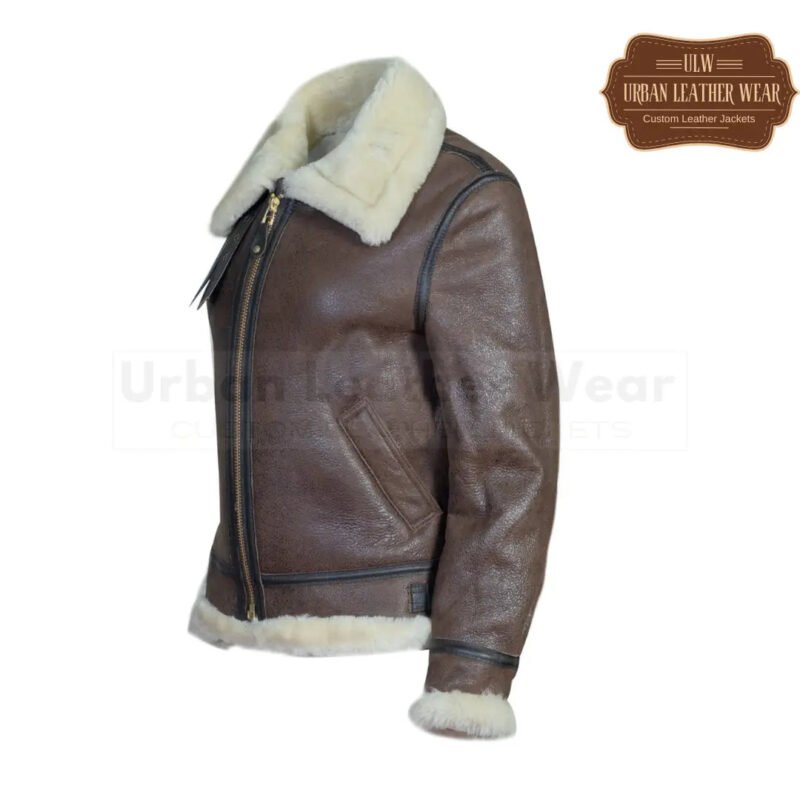 Men Classic B3 Shearling Leather Bomber Jacket | Urban Leather Wear