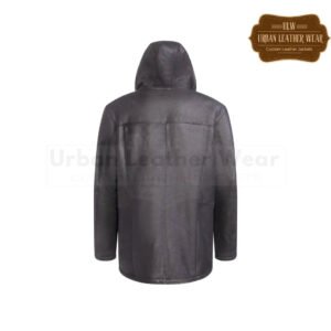 Men Hooded Shearling Coat | Urban Leather Wear