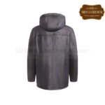 Men Hooded Shearling Coat | Urban Leather Wear