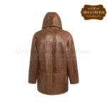 Men Hooded Shearling Duffle Coat cognac | Urban Leather Wear