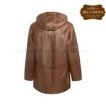 Men Hooded Shearling Duffle Coat cognac | Urban Leather Wear