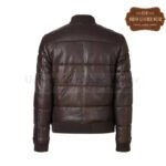 Men Leather Puffer Jacket Chocolate Brown | Urban Leather Wear