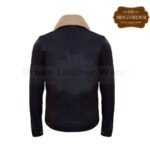 Men Leather Trucker Jacket Denim Style Black Fur Collar | Urban Leather Wear